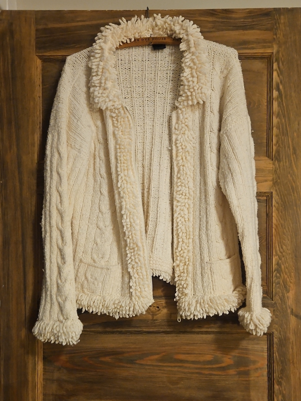 Handmade Equadorian 50% Wool Cardigan Zip Sweater